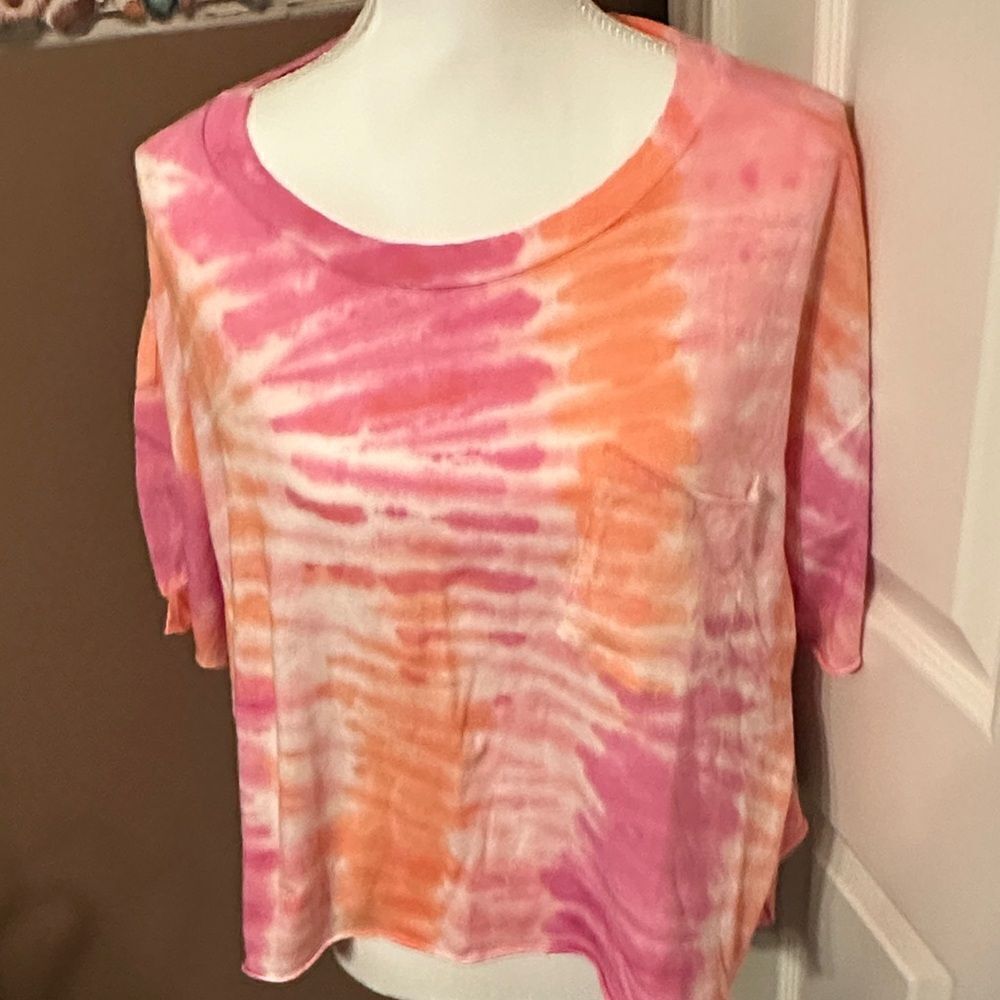 Abound Tie-Dye Pink and Orange Women's Top size small NWOT